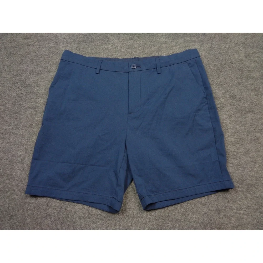 Ash & Erie Shorts Men 34 Blue Chino Flat Front Stretch Twill Golf Drawstring